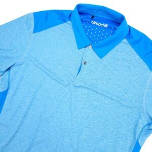 Adidas Polo Shirt Mens Large Blue Climachill Golf Performance Athletic